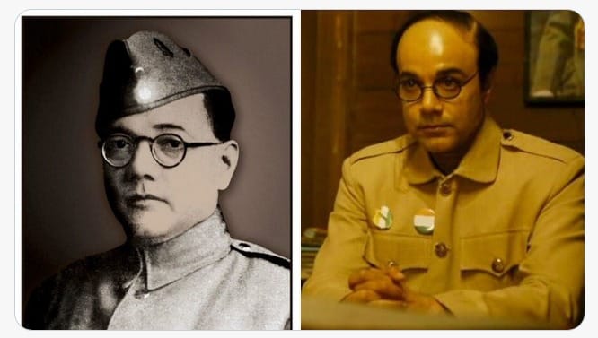The photo of Subhas Chandra Bose that inspired the portrait and actor Prosenjit Chatterjee as Netaji in 'Gumnaami'