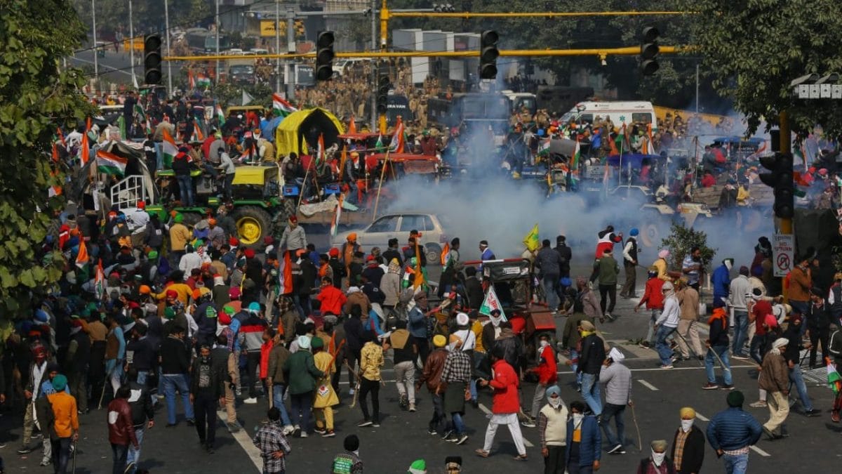 Farmers during tractor rally in New Delhi on 26 January 2021 | Photo: Suraj Singh Bisht | ThePrint