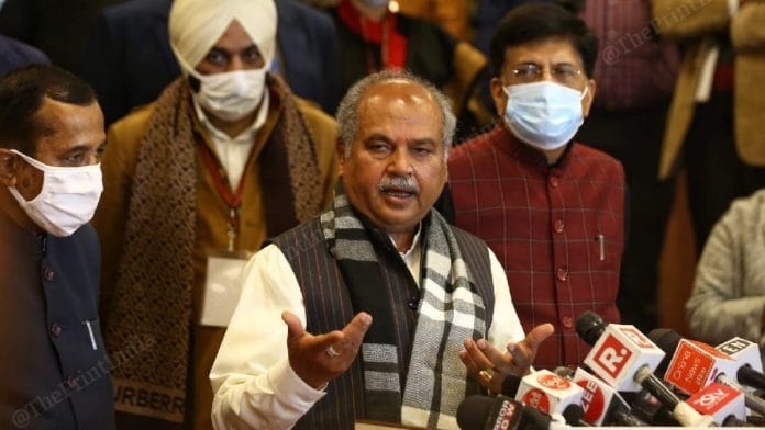 File image of Agriculture Minister Narendra Singh Tomar | Photo: Suraj Singh Bisht | ThePrint