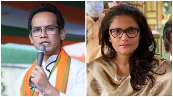 File photos of Congress leaders Gaurav Gogoi and Sushmita Dev. | Photo: Twitter