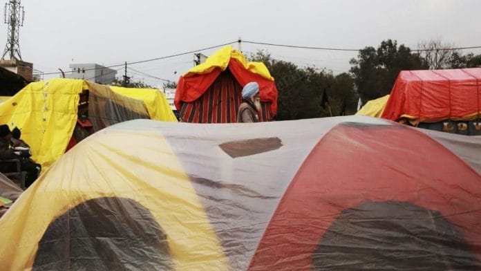 Representational image. | Protesting farmers at the Singhu border amid freezing weather. | Photo: Manisha Mondal/ThePrint