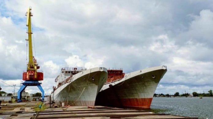 The two frigates under construction at Yantar shipyard in Russia | Snehesh Alex Philip | ThePrint