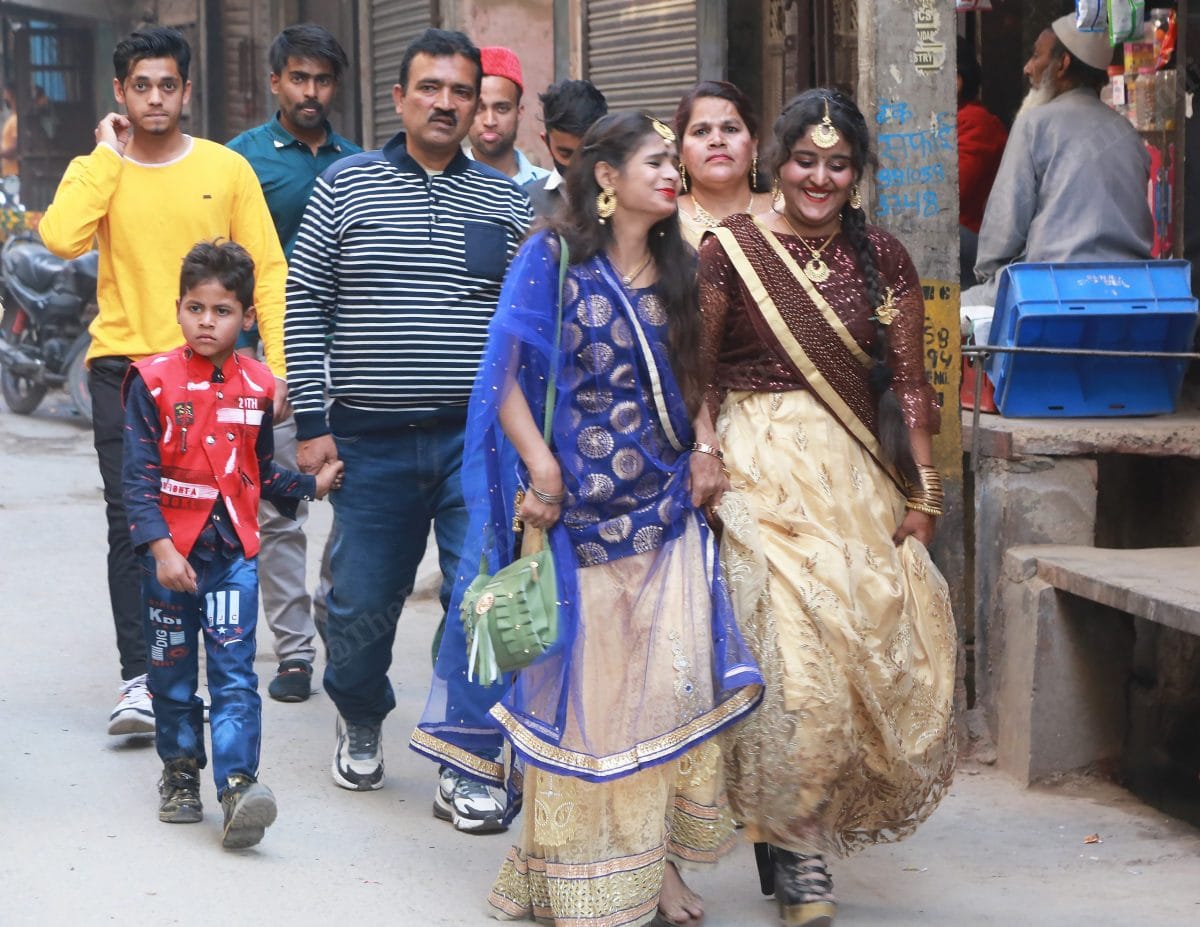 Inside the streets of Mustafabad, girls walk deck up for functions | Photo: Manisha Mondal | ThePrint