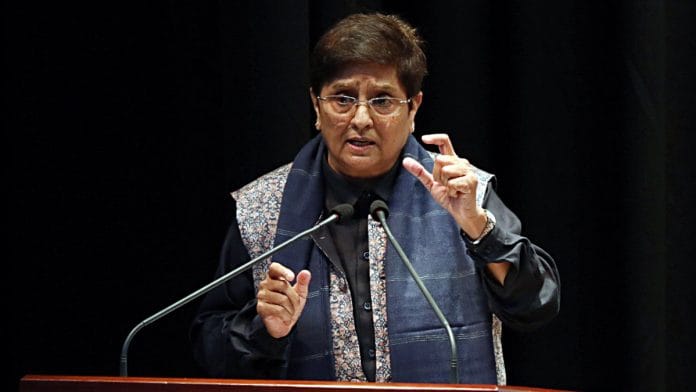 File image of former Puducherry Lieutenant Governor Kiran Bedi | Photo: ANI