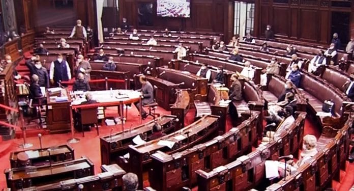 MPs in Rajya Sabha during the ongoing Budget Session of Parliament in New Delhi on 3 February, 2021.| PTI
