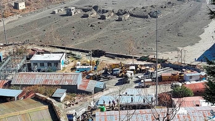 Barrage of Rishi Ganga power project in Neeti valley, after a glacier broke off in Uttarakhand's Chamoli district, on 7 February | PTI Photo