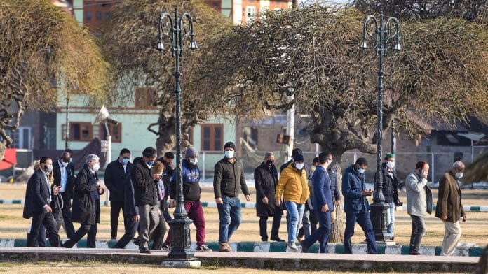 Foreign envoys visit the Hazratbal Shrine in Srinagar, on 17 February 2021 | PTI Photo
