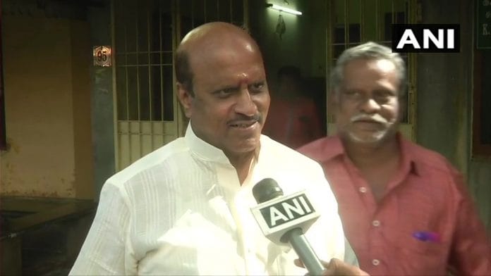 File photo of Puducherry Congress MLA K Lakshminarayanan | Twitter/ANI