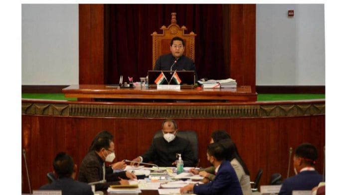 Nagaland Speaker Sharingain Longkumer at the 7th session of Nagaland assembly | Twitter | @MyGovNagaland