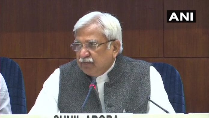 Chief Election Commissioner Sunil Arora | ANI | Twitter