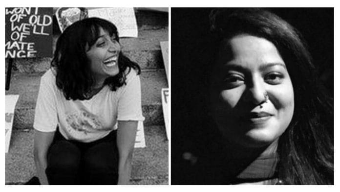 Activists Disha Ravi (L) and Safoora Zargar | via Twitter