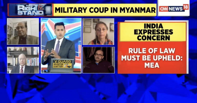 Goswami lauds ‘Rashtravadi Patrakarita’, CNN-News 18 sees China hand in Myanmar military coup