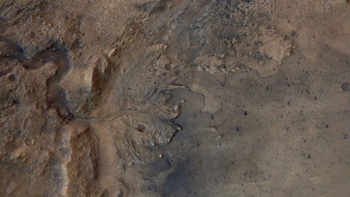 Jezero Crater as Seen by ESA's Mars Express Orbiter: | Credits: ESA/DLR/FU-Berlin