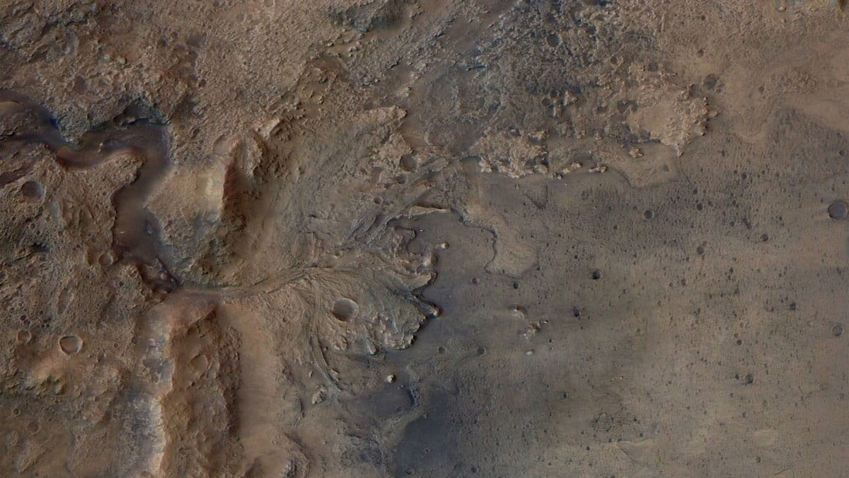 Jezero Crater as Seen by ESA's Mars Express Orbiter: | Credits: ESA/DLR/FU-Berlin