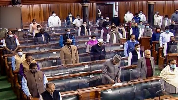 Members in the Lok Sabha during ongoing Budget Session of Parliament, in New Delhi, Tuesday, Feb. 9, 2021. | PTI