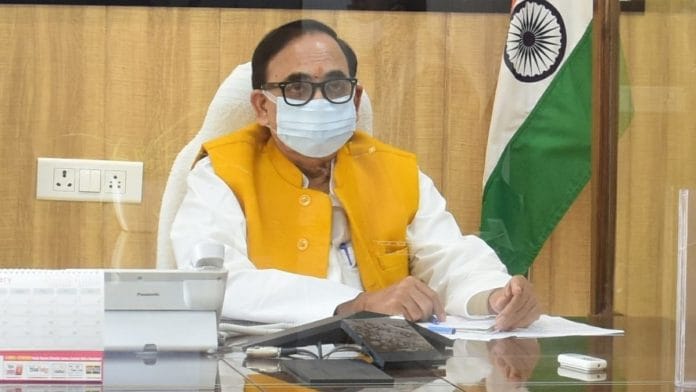 A file photo of Union Skill Development Minister Mahendra Nath Pandey. | Photo: Twitter/@DrMNPandeyMP