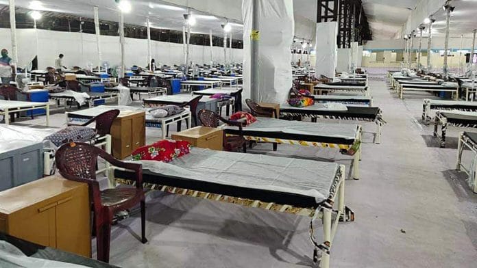 File image of beds set up by the BMC for Covid-19 care in Mumbai | Photo: ANI