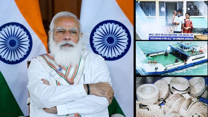 PM Modi inaugurates the ‘Maitri Setu’ between India & Bangladesh, while launching multiple infrastructure projects in Tripura through video conferencing, in New Delhi Tuesday | ANI