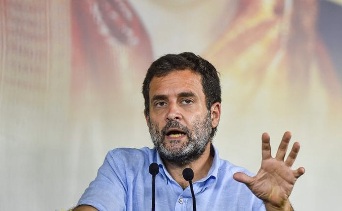 Congress leader Rahul Gandhi during an election campaign in Tirunelveli district, Tamil Nadu on 27 February | PTI Photo