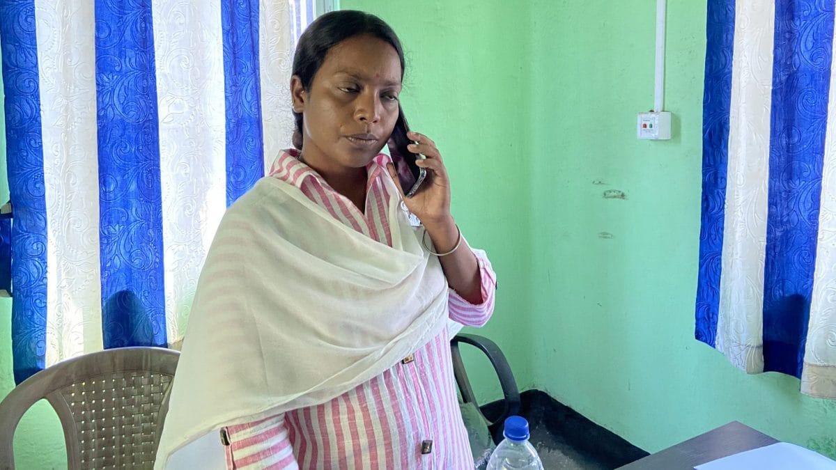 The Trinamool’s Jhargram candidate, Birbaha Hansda, who is also a popular actor of Santhali film industry | Photo: Madhuparna Das/ThePrint