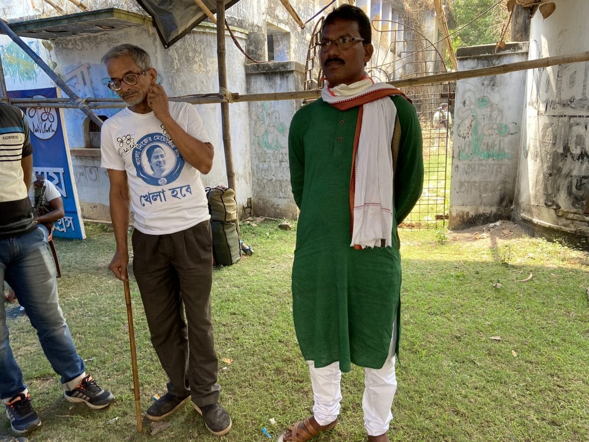 Maoist-turned-Trinamool leader, Chhatradhar Mahato, preparing for a campaign meeting in Jhargram | Photo: Madhuparna Das/ThePrint