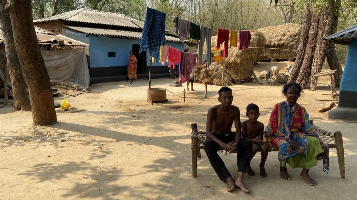 Sunil Nayak with his family at Belpahari | Photo: Madhuparna Das/ThePrint
