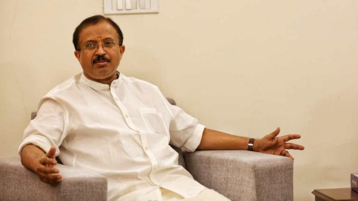 Minister of State for External Affairs V. Muraleedharan at his residence in New Delhi | Suraj Singh Bisht | ThePrint