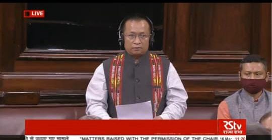 The MNF Rajya Sabha MP, K. Vanlalvena | Rajya Sabha TV screengrab
