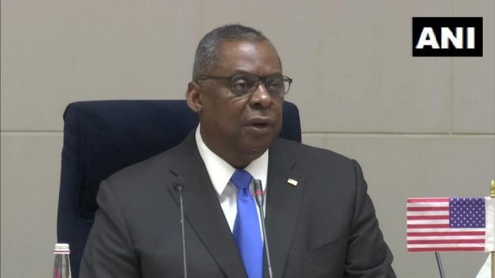 US Defence Secretary General Lloyd Austin in New Delhi Saturday | ANI