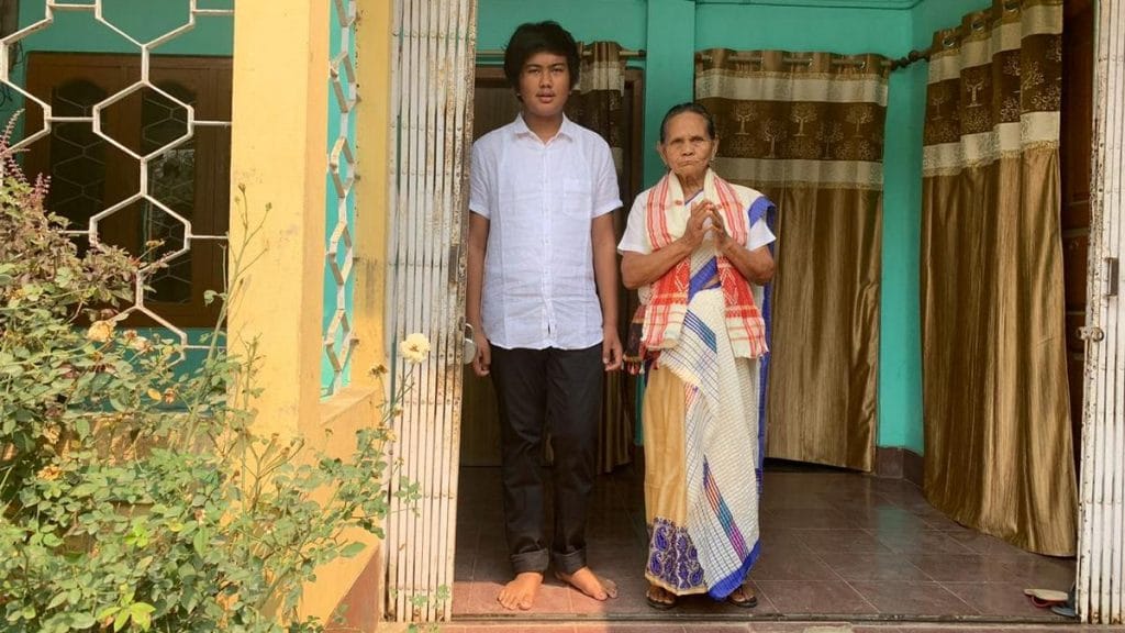 Akhil Gogoi's mother Priyada (right) and his son Nachiketa | Photo: Karishma Hasnat | ThePrint