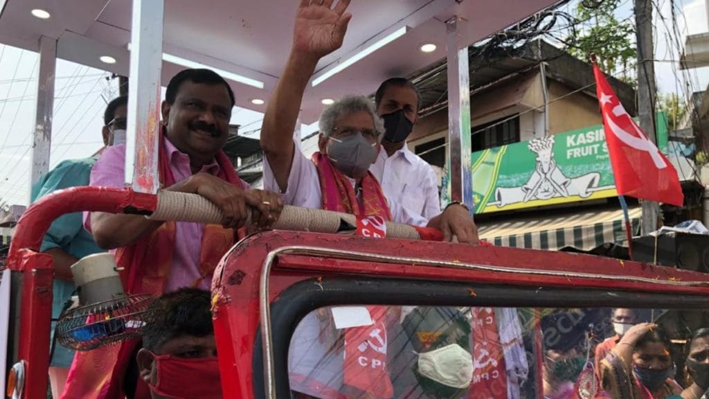 CPI(M) general secretary Sitaram Yechury at an election rally near Kerala capital Thiruvananthapuram | Photo: Jyoti Malhotra