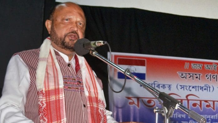 A file photo of former Assam chief minister Prafulla Kumar Mahanta. | Photo: ANI