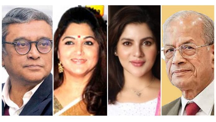 Journalist Swapan Dasgupta, actors Khushbu Sundar and Payal Sarkar and 'Metro man' E. Sreedharan are BJP candidates in West Bengal, Tamil Nadu and Kerala polls | Wikipedia