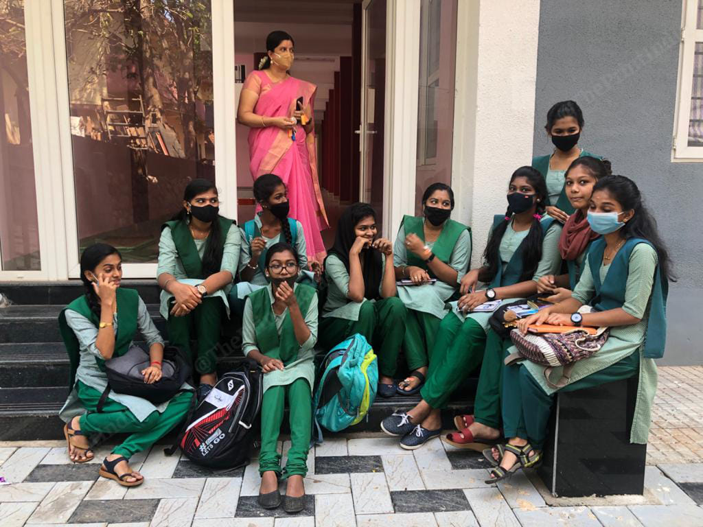 Students at the Cotton Hill government girls school in Thiruvananthapuram, whose parents variously work as electrician, tailor, help in a provision store, etc, study 3 languages (Malayalam, English & Hindi) and compulsory IT classes. This and 43000 schools across the state have been refurbished by the Left Front government | Photo: Jyoti Malhotra | ThePrint