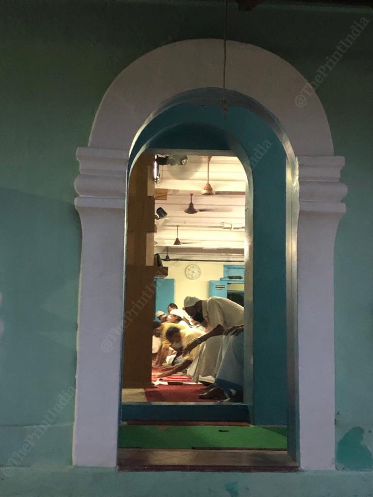 Praying at Kerala's oldest mosque in Kozhikode, the Mishkal Palli, built in the 13th century by Nakhuda Mishkal, who traded spices between India, China and the Arab world | Photo: Jyoti Malhotra | ThePrint