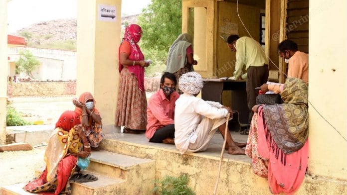 The tribal population of Rajasthan has also kept its apprehension aside and is coming forward to get vaccinated against Covid-19. | Photo: Rohit Jain Paras/ThePrint