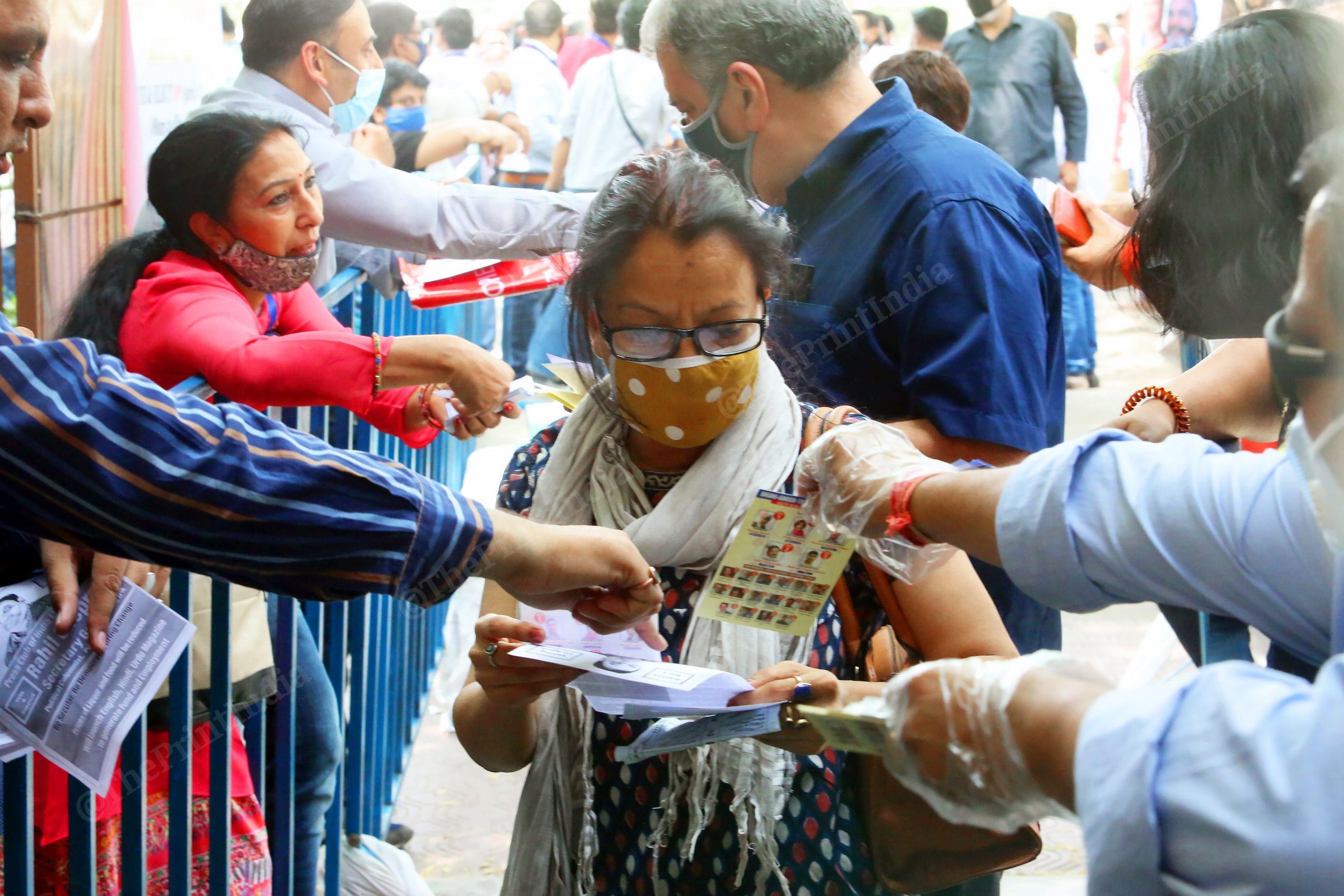 Candidates campaign outside the Press Club Of India | Photo: Praveen Jain | ThePrint