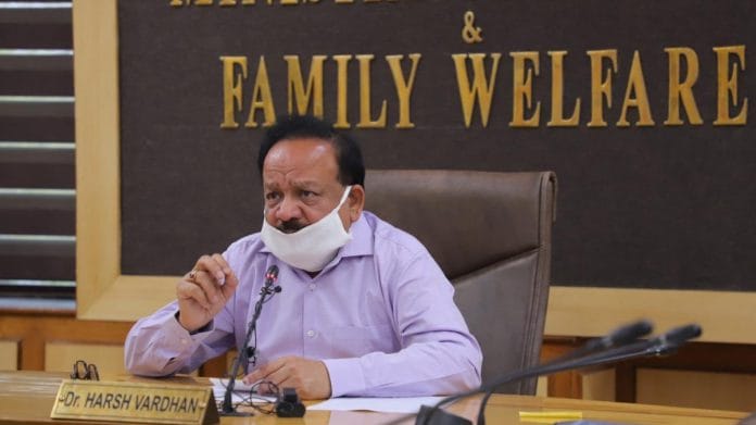 File photo of Union Health Minister Harsh Vardhan | Twitter/@drharshvardhan