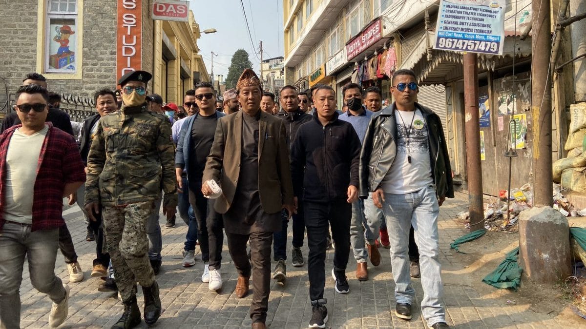 Tamang campaigning at Darjeeling’s Chowrasta | Photo: Madhuparna Das/ThePrint