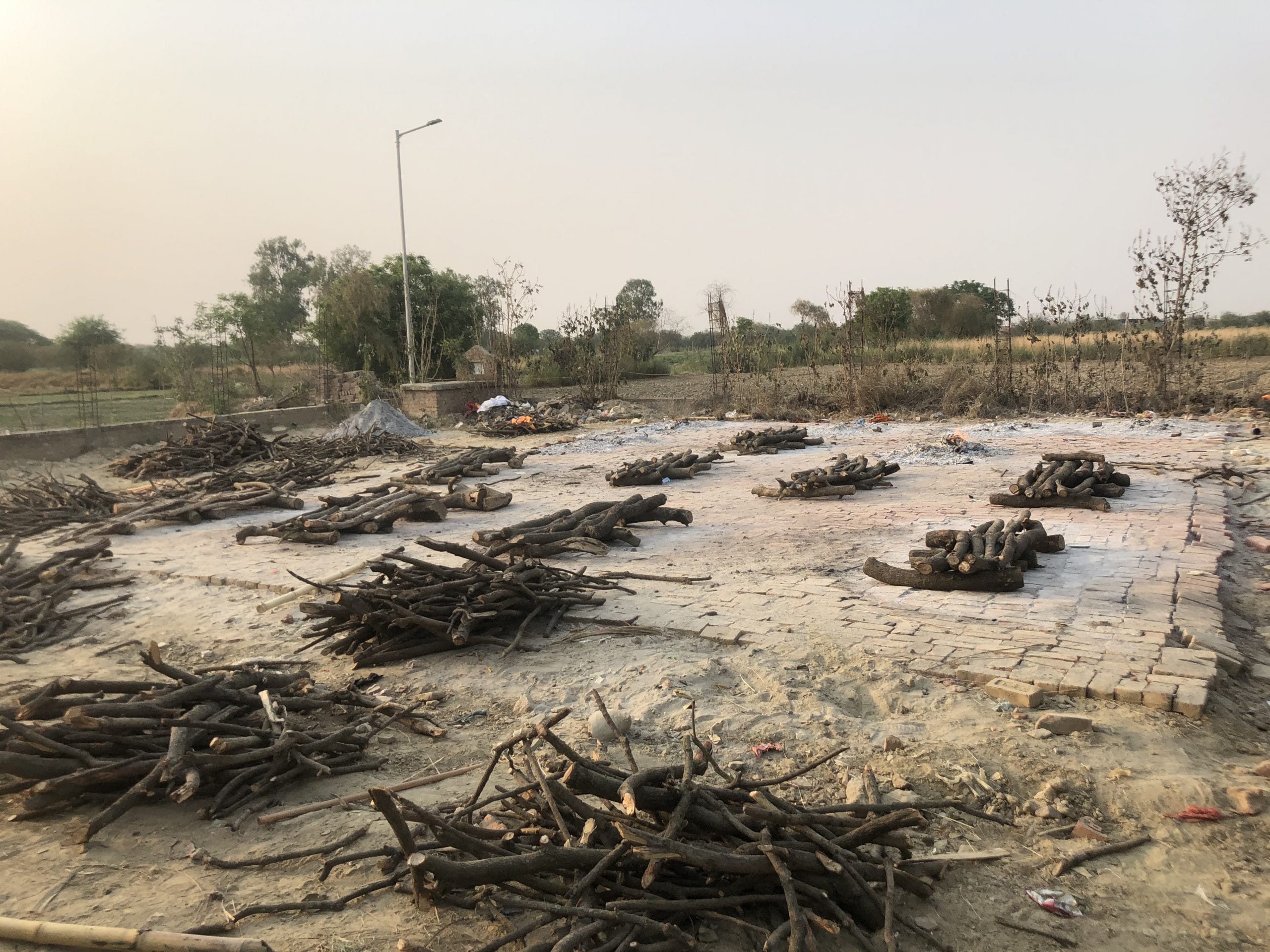 Pyres kept ready in advance for bodies with Covid-19 | Photo: Jyoti Yadav | ThePrint