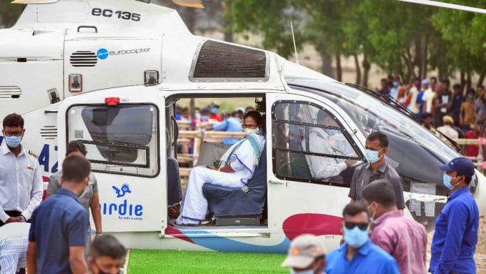 West Bengal Chief Minister Mamata Banerjee during an election campaign rally in support of party candidates for the assembly polls, in Malda district, on 22 April 2021 | PTI