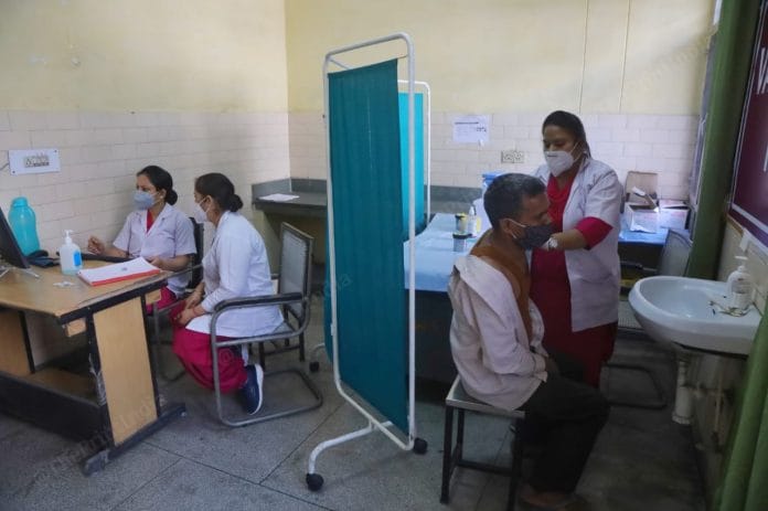A man getting Covid-19 vaccination at a government hospital in Ludhiana, Punjab on 1 April 2021 | Manisha Mondal | ThePrint