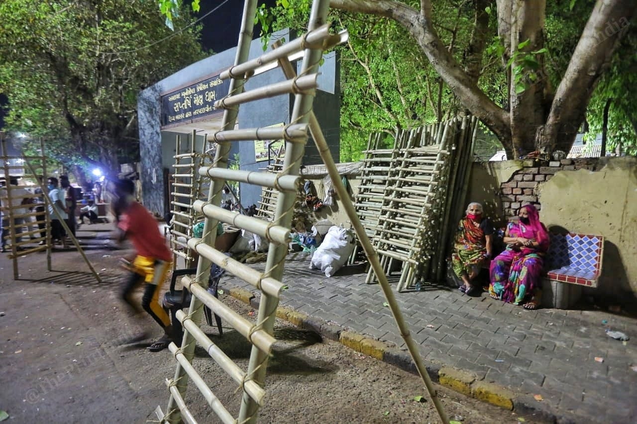 A group of women sell wood at Jamalpur crematorium | Photo: Praveen Jain | ThePrint