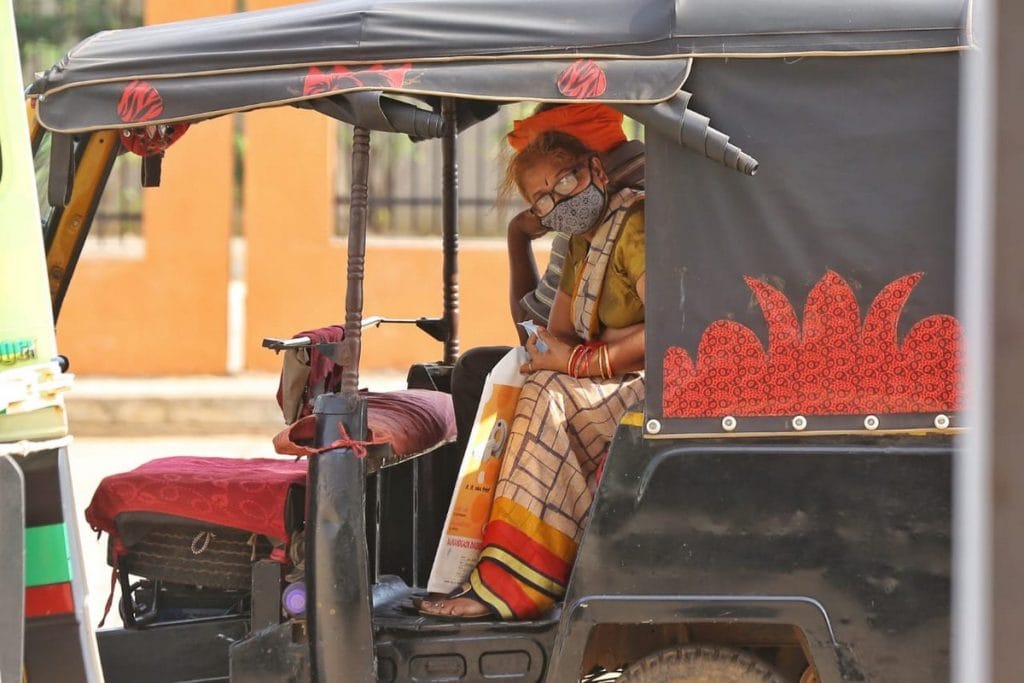 Ved Prakash brought his Covid-positive mother to Rajnandgaon's Government Medical College in an autorickshaw | Photo: Suraj Singh Bisht | ThePrint