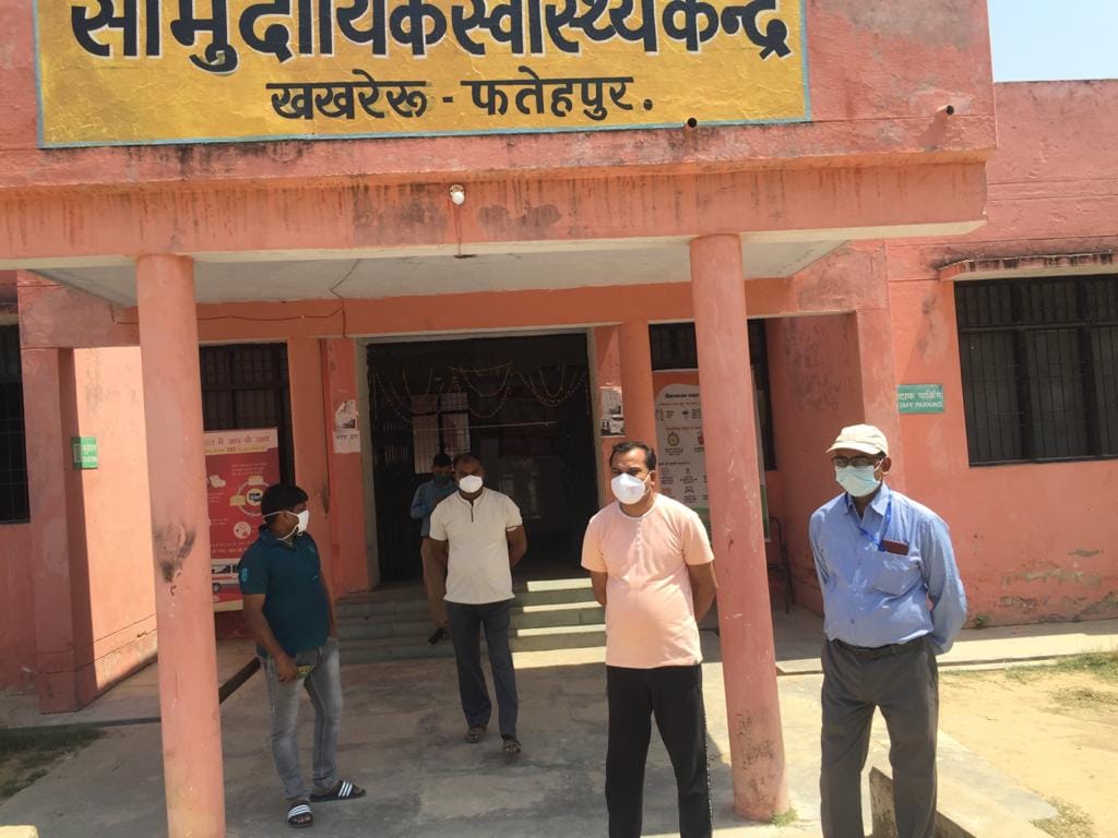 The four staff members at the CHC in Khakhreru village of Fatehpur district | Photo: Moushumi Das Gupta/ThePrint