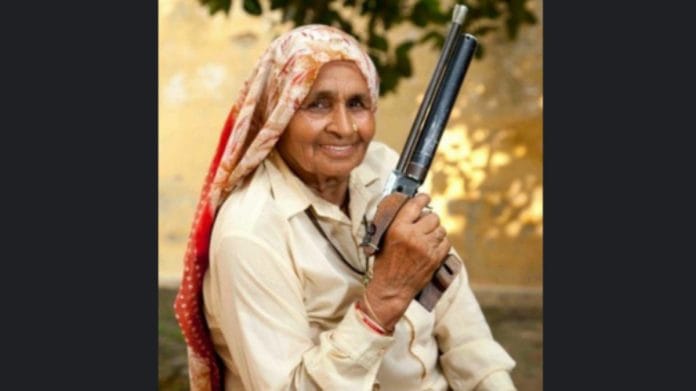 File photo of Octogenarian shooter Chandro Tomar | Twitter/@realshooterdadi