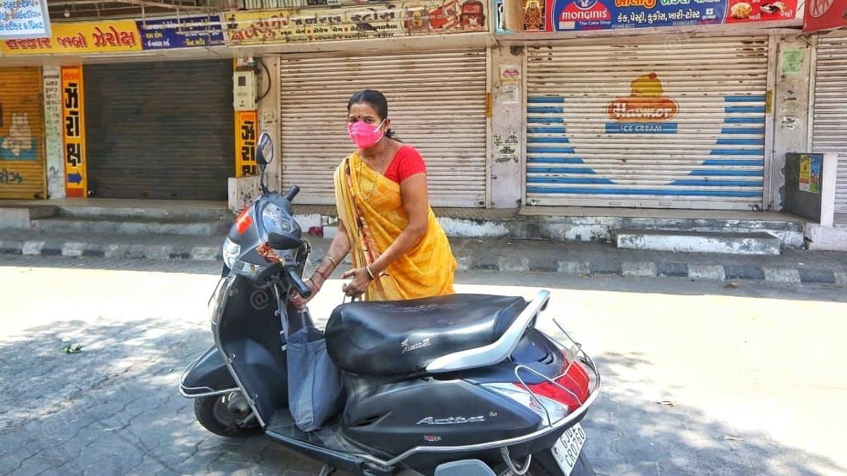 Kantaben Patel, a Unjha resident who is whole-heartedly supporting, and following the lockdown | Praveen Jain | ThePrint