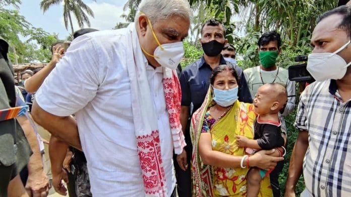 West Bengal Governor Jagdeep Dhankhar visited violence-hit villagers in Nandigram on 15 May | Photo: ANI
