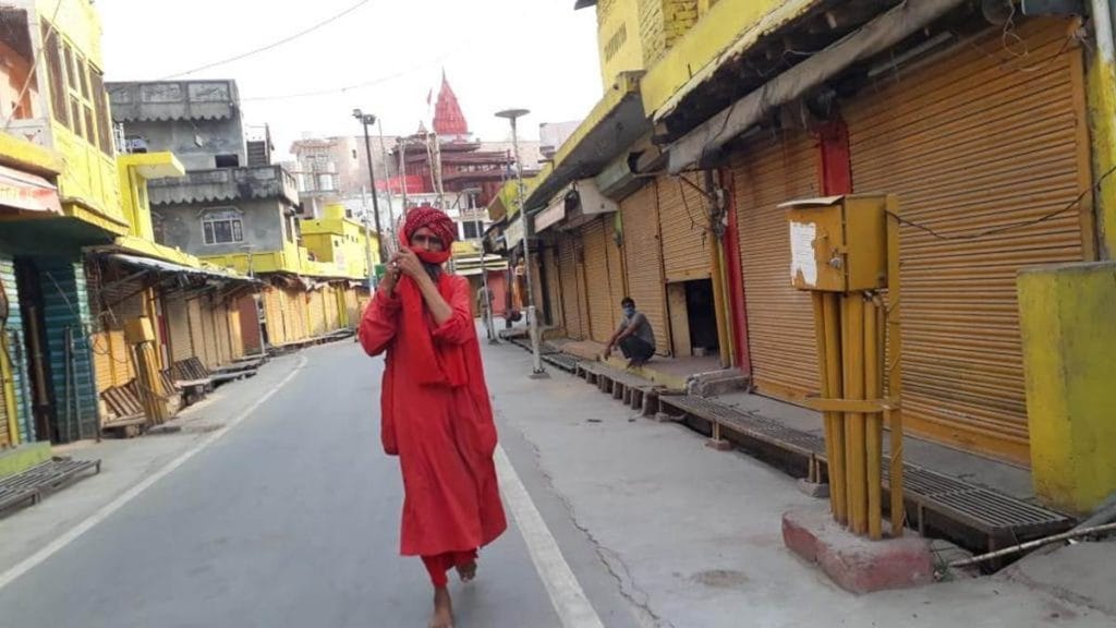 A deserted road in the temple town of Ayodhya | Photo; Moushumi Das Gupta | ThePrint