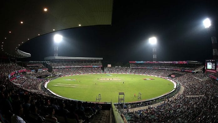 A cricket match underway at Eden Garden
